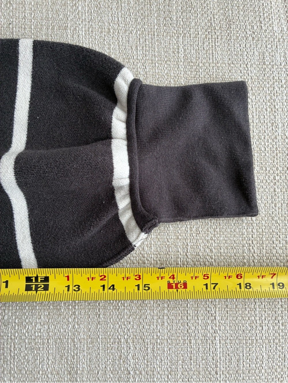 Free People Sweater Women’s M Paulie Stripe Turtleneck Black White Oversized - Picture 11 of 13